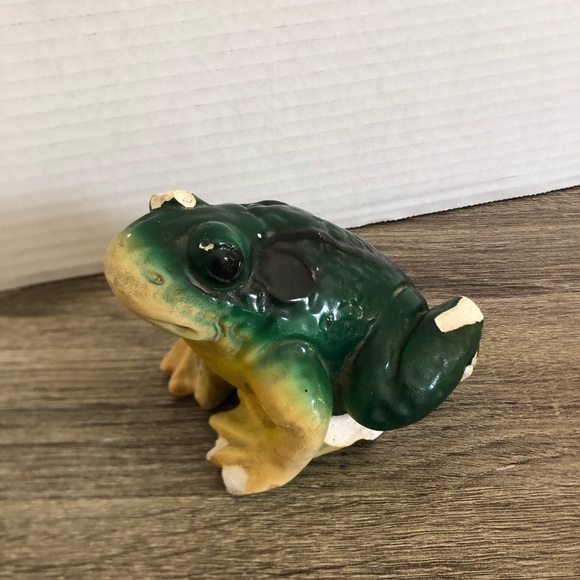 Vtg Chalkware Frog Statue - Picture 2 of 13